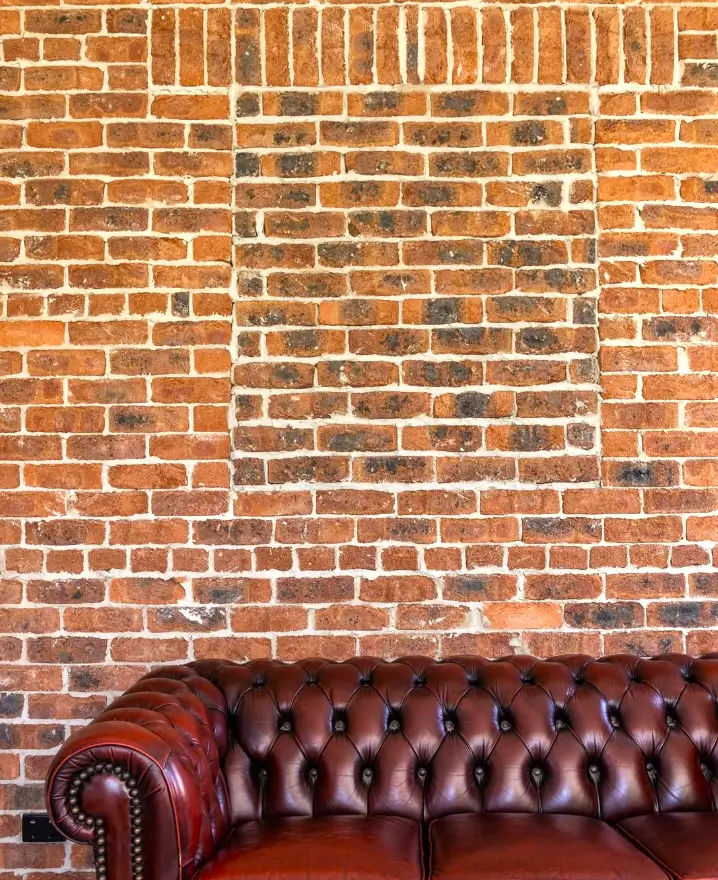 Orange Brick Wall — Orange-leaning brick fills this